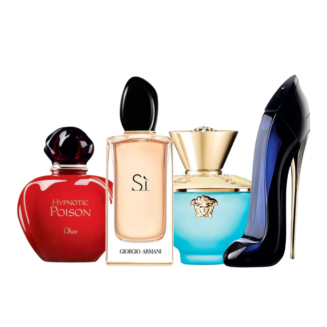 4 Perfumes Bundle Good Girl Dior HYPNOTIC POISON Giorgio Armani SI