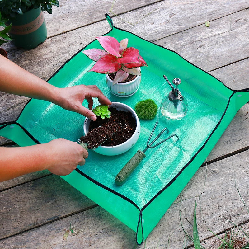 Waterproof Plant Pot Mat, Indoor Garden Mat With Work Gloves, Foldable Houseplant Succulent Pot Mat, Indoor Plant Mat, Portable