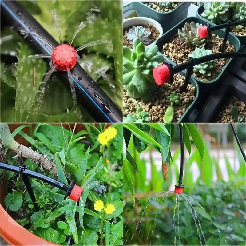 50-100pcs Adjustable Irrigation Drippers Sprinklers 1/4'' Emitter Dripper Micro Drip Irrigation Sprinklers for Watering System